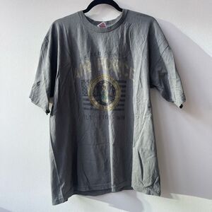 Bayside The True American Men's Graphic Tee US Air Force T-Shirt Casual Gray